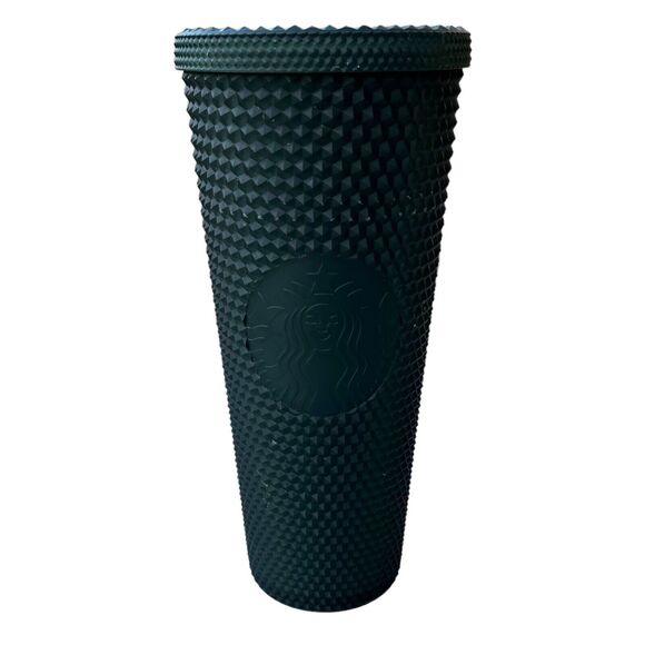Starbucks Dark Hunter Green Matte Studded Acrylic Cold Cup 24 oz Venti Tumbler - Picture 1 of 10